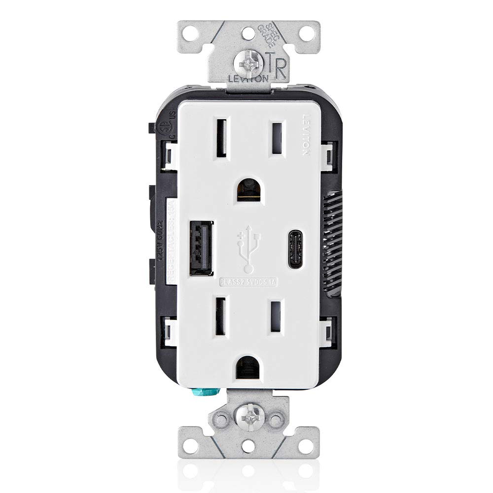 Leviton GFCI with USB-A and USB-C