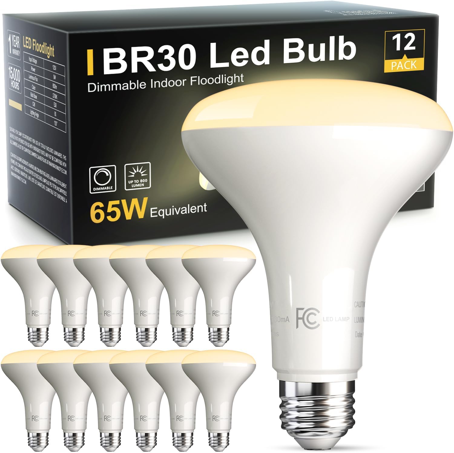 BR30 LED Flood Bulb 12-pack